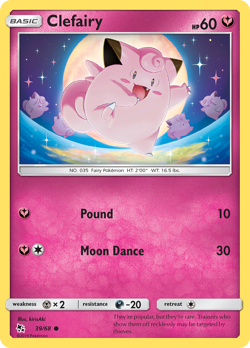 Clefairy 39/68 C Hidden Fates LP Pokemon - Image 4