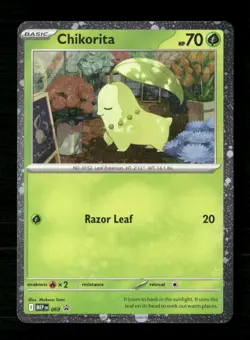 Chikorita (Cosmos Holo) 069 Holo ME: Mega Evolution Promo NM/M Pokemon - Image 1