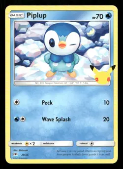 Piplup 020/025 McDonald's 25th Anniversary Promos NM/M Pokemon - Image 1