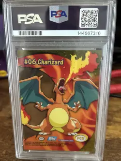 Charizard Pokemon 2000 Topps TV Animation Clear Cards English #PC3 PSA 8(MC) - Image 2