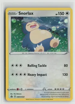 Snorlax SWSH032 Holo Promo Sword & Shield Promo Pokemon NM - Image 1