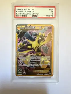 Pokemon Alakazam EX 125/124 Fates Collide Secret Rare Holo PSA 3 2016 - Image 1