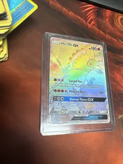 Pokemon Ho-Oh GX Sun & Moon SM80 Black Star Promo Rainbow Rare Full Art 2017 ENG - Image 1