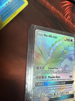 Pokemon Ho-Oh GX Sun & Moon SM80 Black Star Promo Rainbow Rare Full Art 2017 ENG - Image 2
