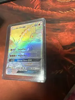 Pokemon Ho-Oh GX Sun & Moon SM80 Black Star Promo Rainbow Rare Full Art 2017 ENG - Image 3