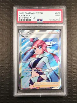 Skyla 072/072 Full Art Rare Holo Shining Fates Pokemon PSA 9 Mint - Image 1