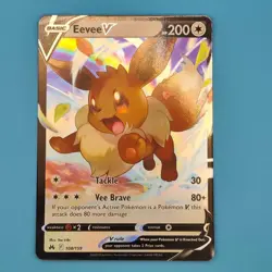 EEVEE V 108/159 HOLO V RARE CROWN ZENITH POKEMON HOLO NM/M - Image 1