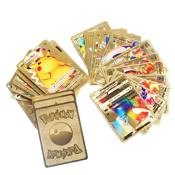 110PCS Pokemon Foil GOLD TCG GX Vmax GX Charizard & 100PCS Top Loaders Holder - Image 3