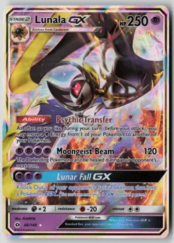 Lunala GX 66/149 Holo Ultra Rare SM Base Set Pokemon NM - Image 1