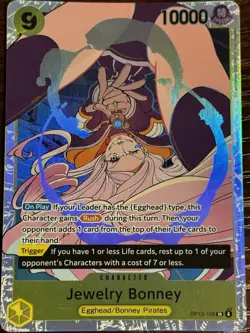 Bandai One Piece Card Game Jewelry Bonney OP13-108 SR Foil Alt Art 10000 - Image 1