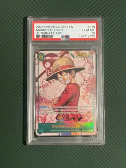 One Piece Monkey D. Luffy SEC OP13-118 English PSA 10 - Image 1