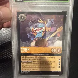 Stitch - Rock Star Cold Foil 23/204 Disney Lorcana The First Chapter Graded 10 - Image 2