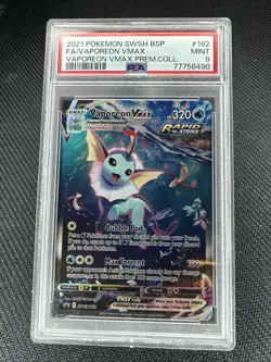 Pokemon TCG Vaporeon VMAX Sword & Shield SWSH182 Holo Promo 2021 PSA 9 - Image 1