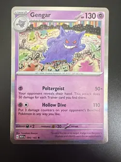 Pokemon Gengar TCG Holo Rare Card Scarlet Violet 151 English 094/165 - Image 1