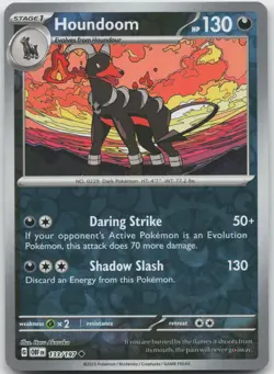 Houndoom 133/197 Uncommon Obsidian Flames Pokemon Reverse Holo Near Mint - Image 1