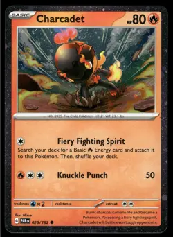 CHARCADET - 026/182 Common Paradox Rift Pokemon Cosmo Holo NM - Image 1