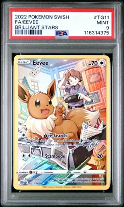 2022 POKEMON SWORD SHIELD TG11 FULL ART/EEVEE PSA MINT 9 - Image 1