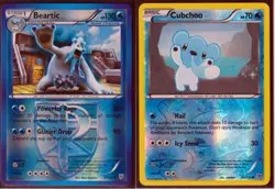 2012 POKEMON RARE BEARTIC #41 & CUBCHOO #40 - PLASMA STORM - REVERSE HOLO NM - Image 1