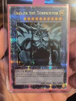 Yu-Gi-Oh Obelisk the Tormentor Quarter Century Secret Rare Card LC01-EN001 - Image 1