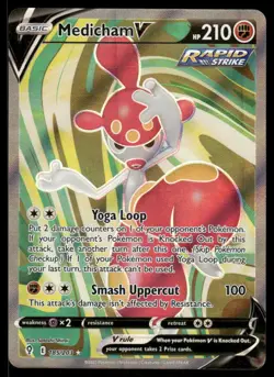 Pokemon Cards Medicham V 185/203 Evolving Skies Ultra Rare NM - Image 1