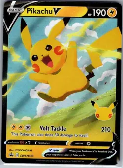 Pikachu V - SWSH143 SWSH: Sword & Shield Promo Cards - Pokemon Card - NM - Image 1