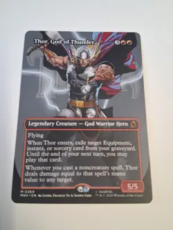 MTG Thor, God of Thunder (Borderless) (0369) Marvel Super Heroes - Image 1
