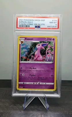 Espeon Holo 2021 Pokemon SWSH174 Fusion Strike Blister Pack Promo PSA 8 - Image 1