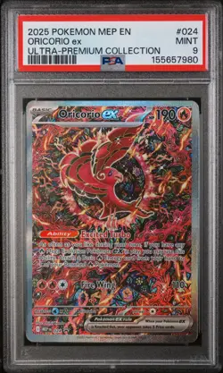 2025 POKEMON MEP EN-ME BLACK STAR PROMO #024 ORICORIO EX PSA 9 - Image 1