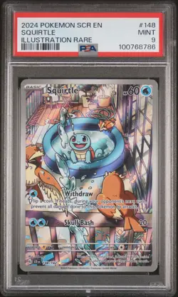2024 POKEMON SCR EN-STELLAR CROWN ILLUSTRATION RARE #148 SQUIRTLE PSA 9 - Image 1