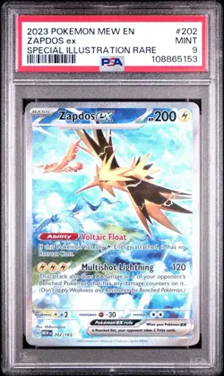 2023 POKEMON MEW EN-151 SPECIAL ILLUSTRATION RARE #202 ZAPDOS EX PSA 9 - Image 1