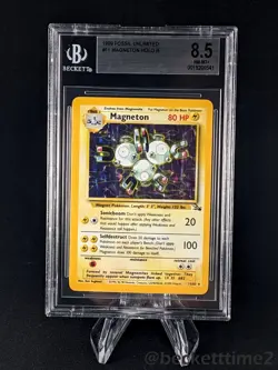 1999 POKEMON Fossil Unlimited Magneton Holo BGS 8.5 #11/62 - Image 1