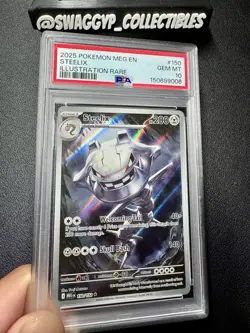 ◓Steelix 150/132 Mega Evolution 2025 - Pokemon Holo Illustration Rare PSA 10◓ - Image 3