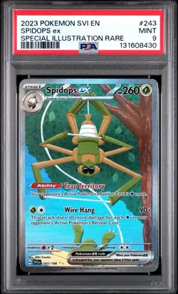 2023 POKEMON SVI EN-SCARLET & VIOLET SPECIAL ILLUSTRATION RARE SPIDOPS EX PSA 9 - Image 1