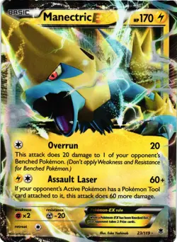 Pokemon TCG Manectric EX Ultra Rare XY Phantom Forces 23/119 MP - Image 1