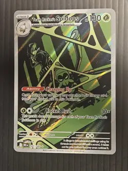 Team Rocket's Spidops 187/182 Illustration Rare Destined Rivals Pokemon Holo - Image 1
