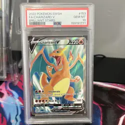 Pokemon TCG Charizard V 153/172 Full Art Brilliant Stars PSA 10 - Image 1