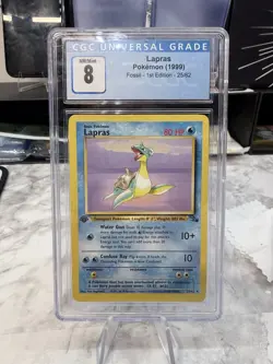 Pokemon Graded 8 First Edition Lapras Fossil 25/62 - Image 1