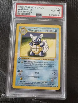 Wartortle Uncommon 1st Shadowless Base Set 42/102 PSA 8 NM-MT English Pokemon - Image 1