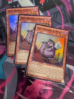 YUGIOH - DJINN RELEASER OF RITUALS X3 - SUPER RARE - THSF - 1ST ED - NM - Image 1