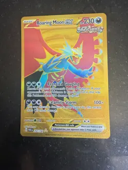 Roaring Moon EX 262/182 Hyper Rare Gold Card. Paradox Rift. Pokemon TCG. NM - Image 1