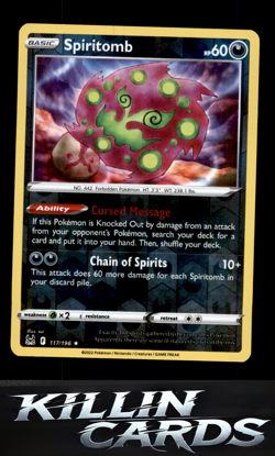 Reverse Holofoil Spiritomb 117/196 Pokemon Rare SWSH11: Lost Origin Card NM - Image 1