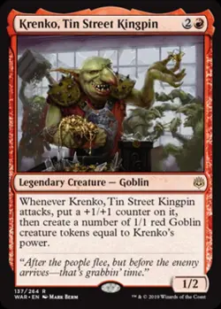 Krenko, Tin Street Kingpin -Foil Light Play MTG War of the Spark - Image 1