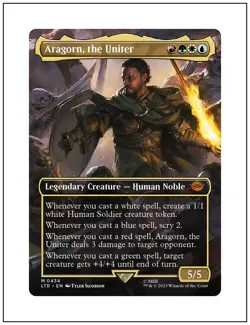 Aragorn, the Uniter, Borderless Art, Lord of the Rings, Magic MTG NM - Image 1