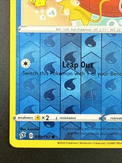 Magikarp 039/192 Reverse Holo Rebel Clash Pokemon Card NM/LP - Image 5