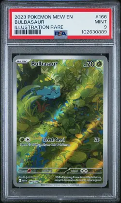 2023 POKEMON MEW EN-151 ILLUSTRATION RARE #166 BULBASAUR PSA 9 - Image 1