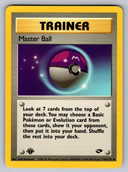 Master Ball 116/132 Uncommon Gym Challenge Pokemon 1st Edition Near Mint - Image 1