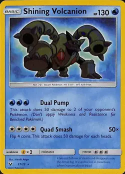 2017 Pokemon Shining Legends Shining Volcanion #27/73 Shiny Holo Rare NM-MT - Image 1