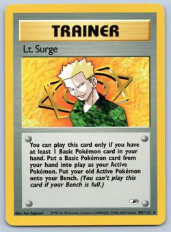 Lt. Surge 101/132 Gym Heroes Pokemon NM - Image 1