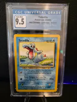 Pokemon Totodile 80/111 2000 Neo Genesis Unlimited CGC 9.5 Gem Mint - Image 1