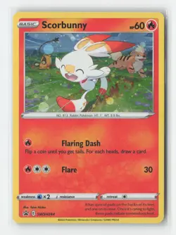 Scorbunny (Cosmos Holo) SWSH244 Holo Promo Sword & Shield Promo Pokemon Holo MP - Image 1